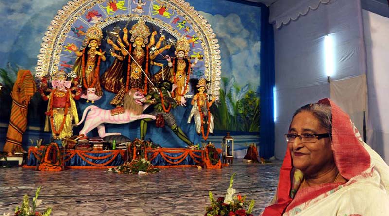 Sheikh Hasina visits Ramkrishna mission during this durga puja