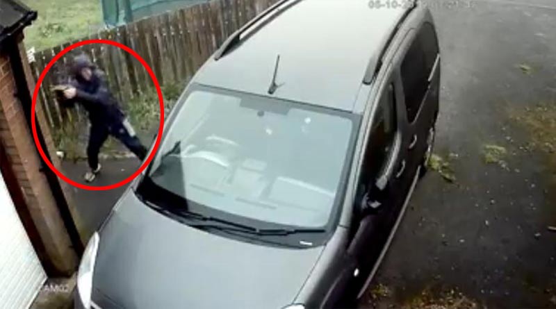 Man throws brick at car it hits him in the face, viral video