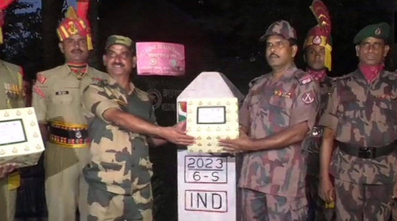 India, Bangladesh troops exchange Diwali sweets at Akhaura