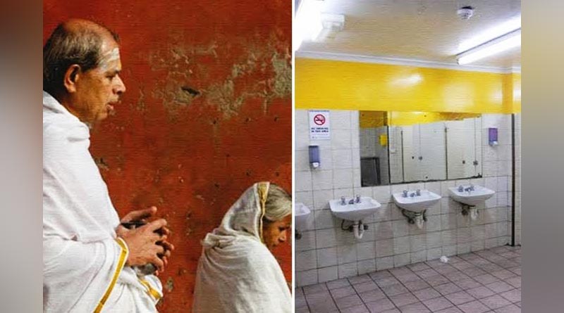 UP: Toilet painted in saffron colour mistaken to be a temple by residents