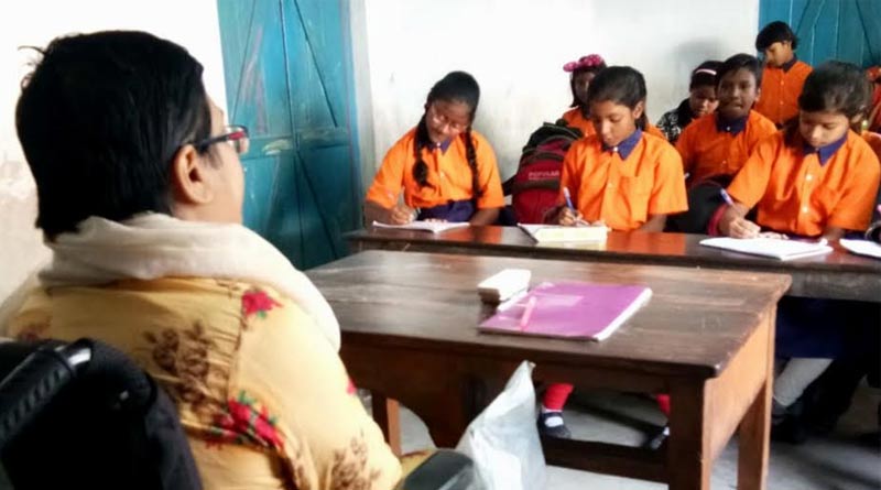 Physically challenged woman Jolly Bhattacharya is became a teacher