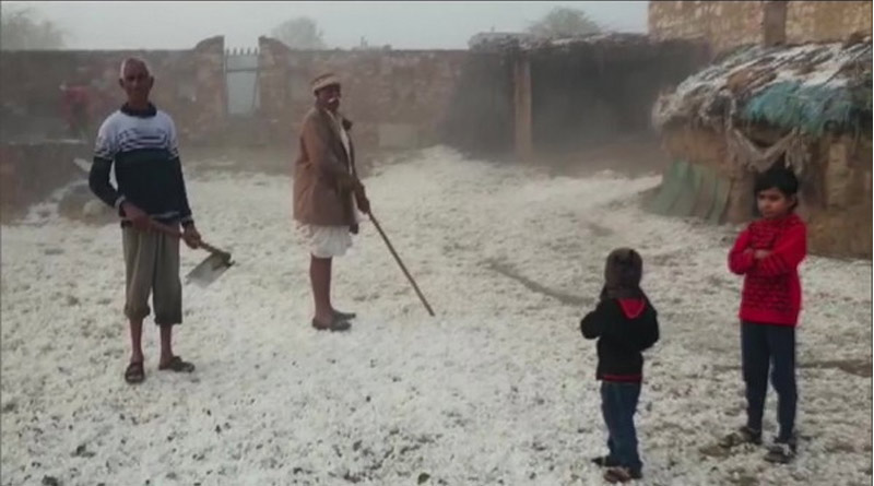 Heavy rain and hailstorm in Rajasthan’s Nagaur district