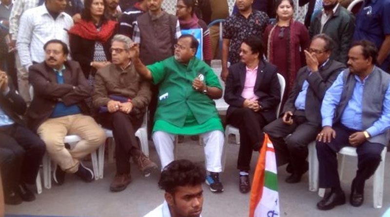 vice chancellor of three universities seen in TMCP dharna