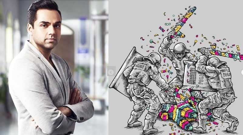 Bollywood actor Abhay Deol shares a series of painting on police brutality