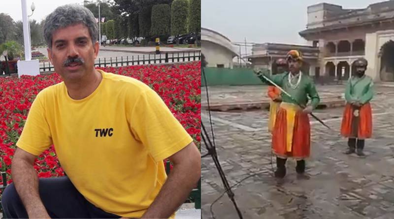 Reporter Amin Hafeez chose the regal getup while reporting a wedding