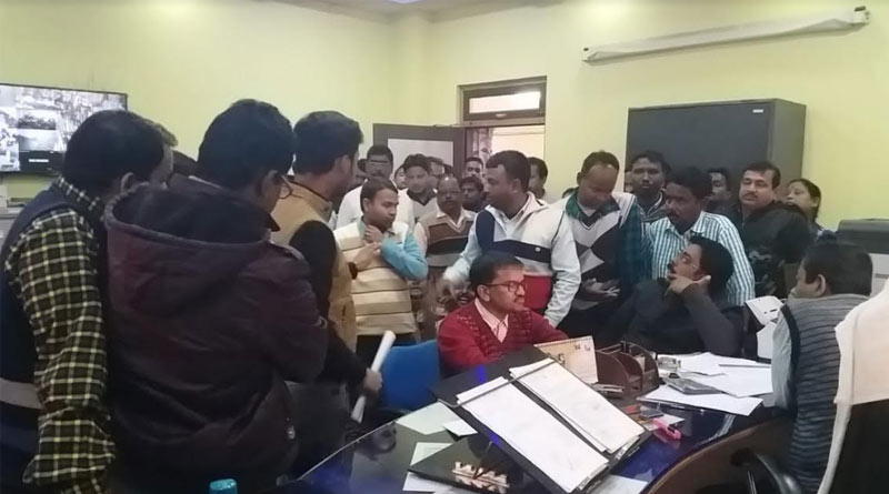 Temporary staff's of University of Gour Banga started protest