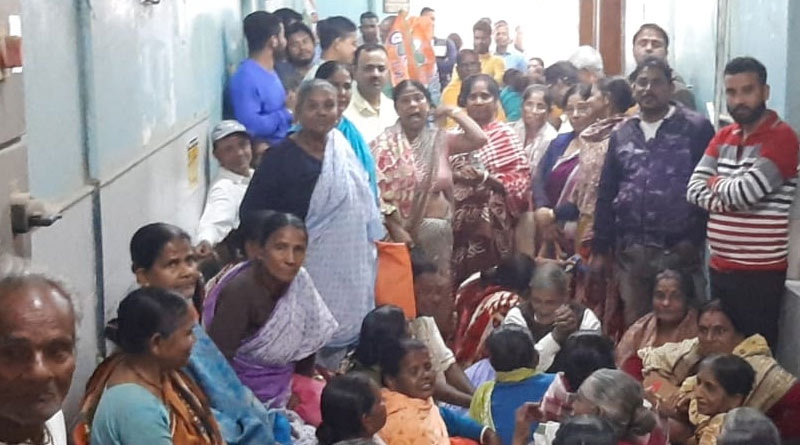 Elderly people stages protest in front of mayor's room in siliguri