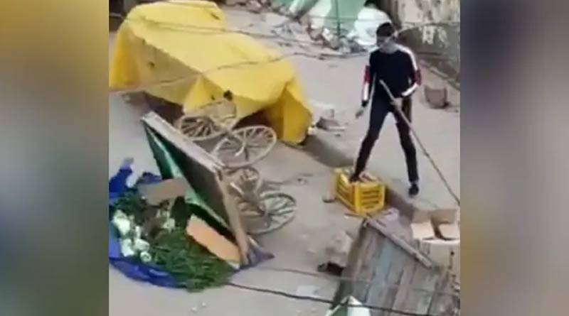 Delhi cop vandalized vegetable market, video goes viral