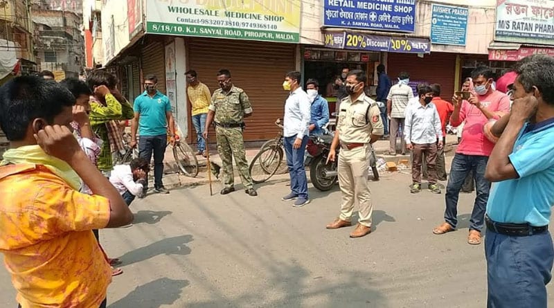 Police Lathi Charged at Lock Down Violators in Maldah