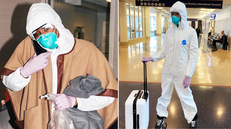 Naomi Campbell wears full hazmat suit to avoid coronavirus
