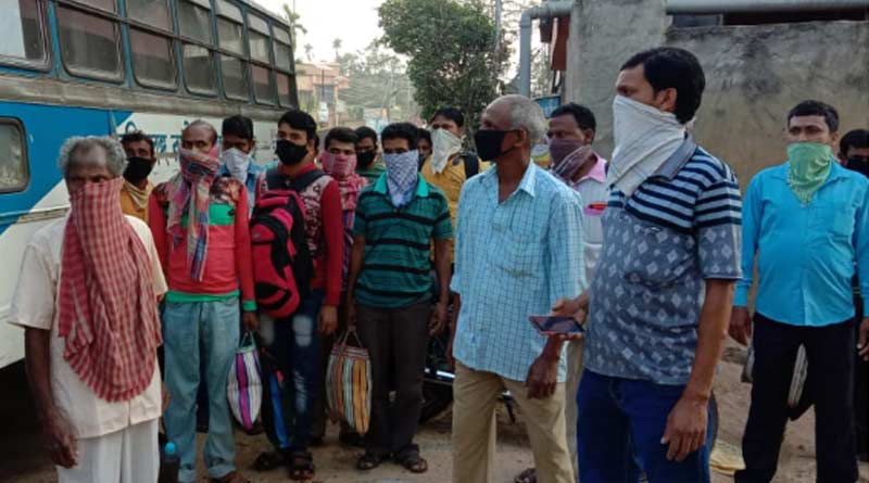 Some worker returned their home by the help of Suvendu Adhikary