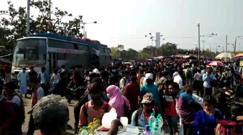 Coronavirus Outbreak: crowd in dharmatala area on monday morning