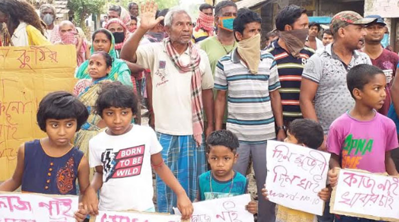 People of Domkal stage protest demanding food during lockdown