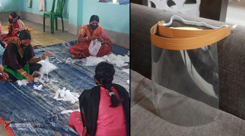 Some woman of Purulia district makes face shields