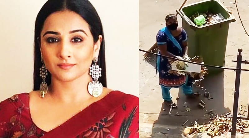 Vidya Balan gives a shout out to her locality sweeper and thankd the lady