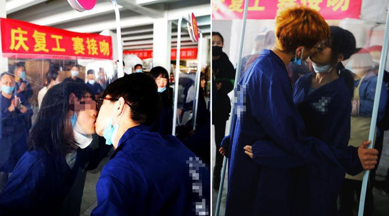 China factory organised kissing contest to celebrate reopening