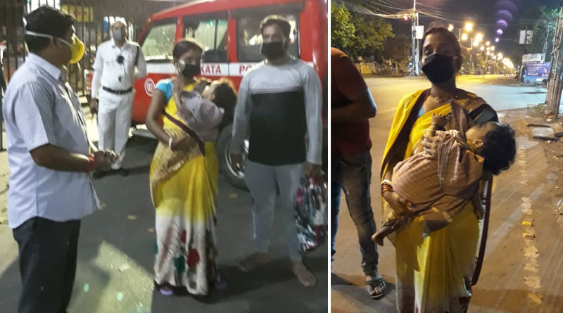 Police helped parents to drop them to hospital as their child was ill