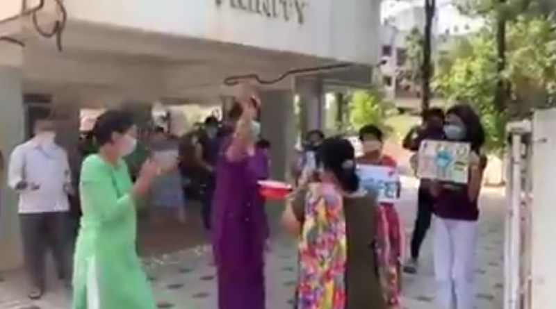 Neighbours welcome doctor who returned home after 20 days