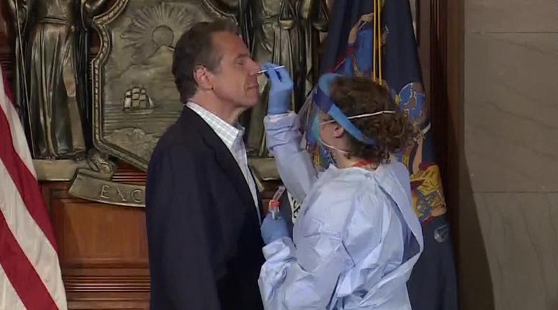 New York governor takes covid-19 test on live tv program