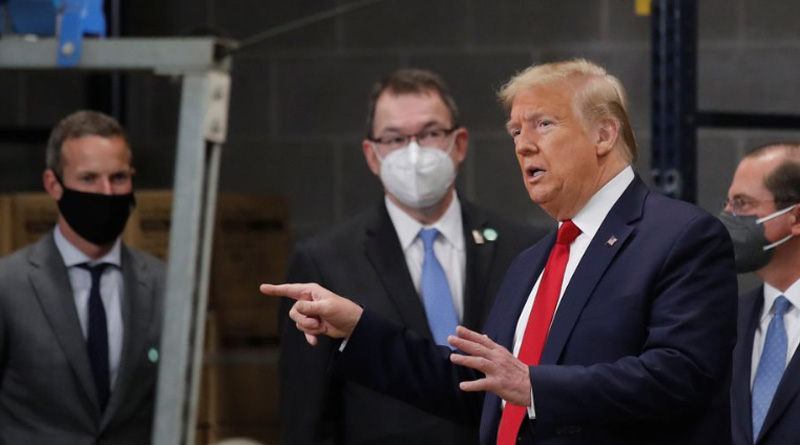 US President Trump visited Pensylvania without wearing mask
