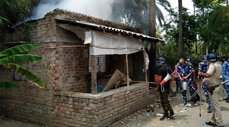 Clash broke out in North 24 Pargana's Basirhut on friday