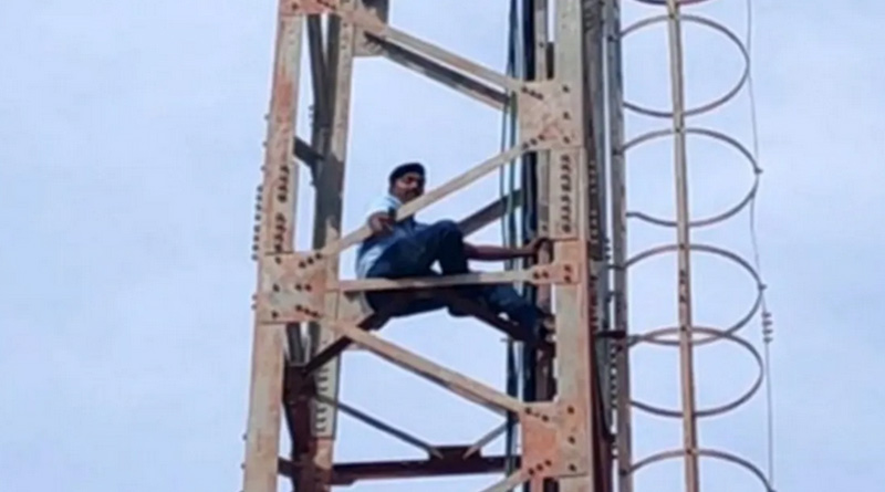 Irked over being locked down, drunk man climbs atop cell phone tower