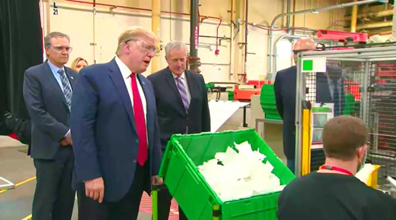 Trump tours face-mask factory in Arizona without covering face