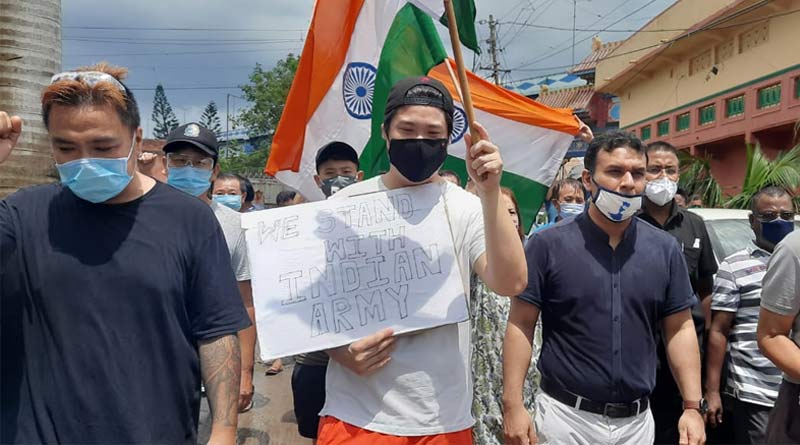 Locals of china town stage protest