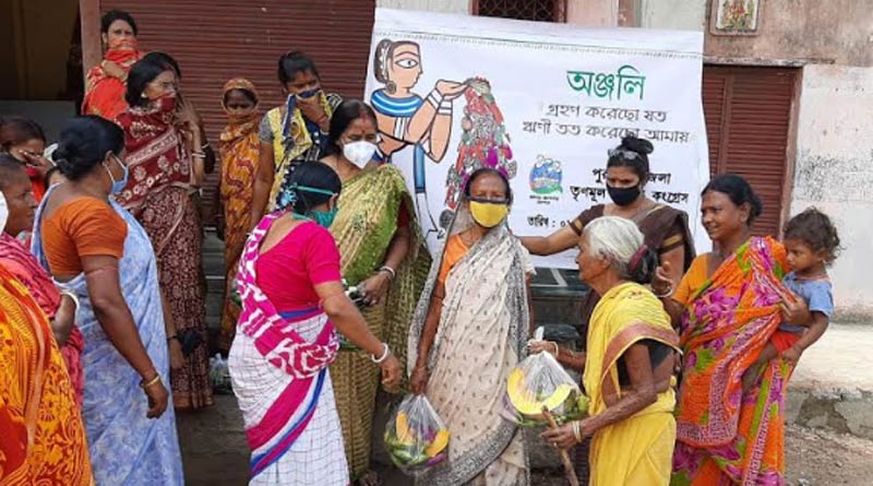 TMC leaders are distribute vegetables all over west bengal