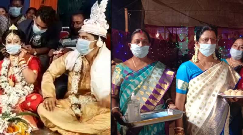 A couple tie knot in Nadia maintain covid guidelines