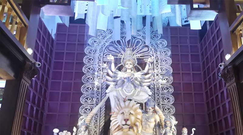 Artist beats coronavirus, busy making Durga Puja theme from home