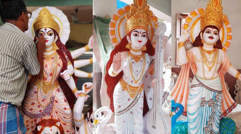 Stone crafted Durga idol from Susunia Hill 