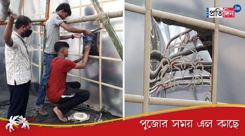 Central Kolkata's Wellington Durga Puja Committee will use mirrors | Sangbad Pratidin