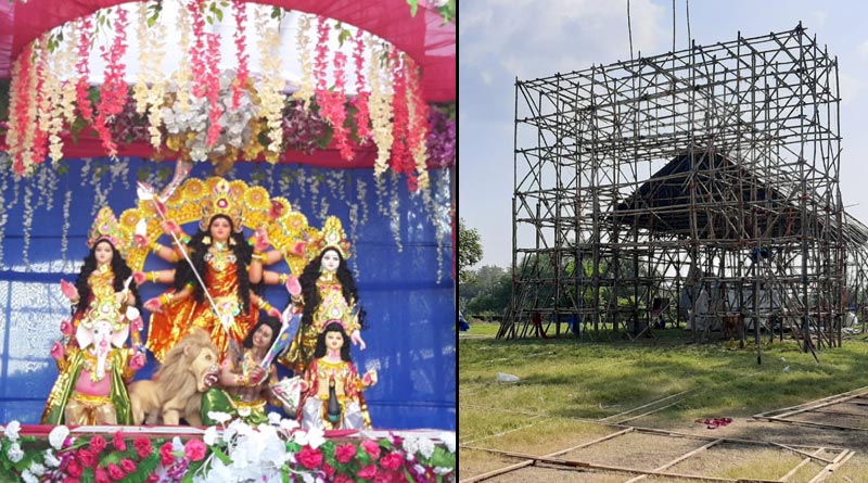 After the virtual inauguration, the mandap-idol of the Durgapur Club Vanished! | Sangbad Pratidin
