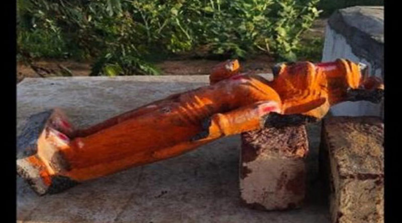 Bajrangbali idol vandalised in Dankuni, locals got angry | Sangbad Pratidin