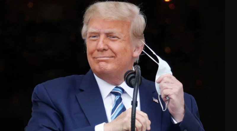 At 1st Event After Covid Diagnosis, Trump Tugs Off Mask | Sangbad Pratidin