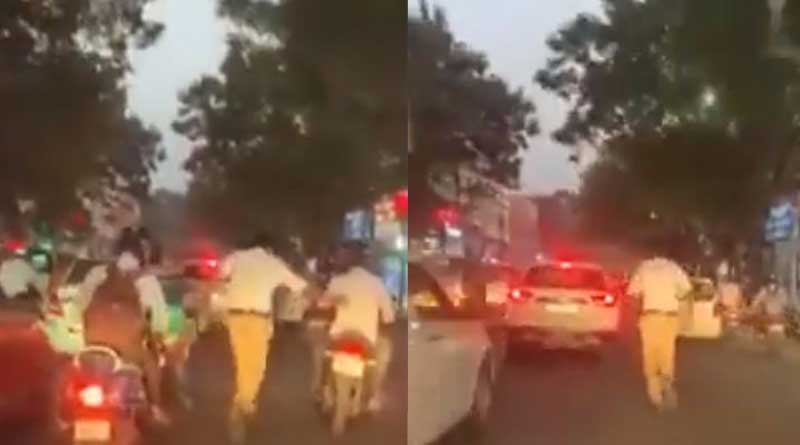 Hyderabad cop runs 2 km to clear path for ambulance, video goes viral | Sangbad Pratidin
