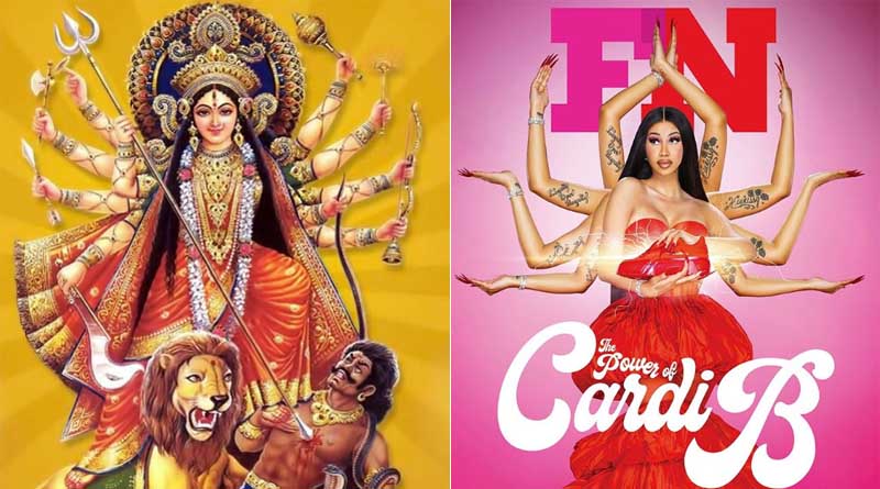 Cardi B Causes Outrage for Posing as Goddess Durga Holding a Shoe to Sell New Line of Sneakers | Sangbad Pratidin‌‌