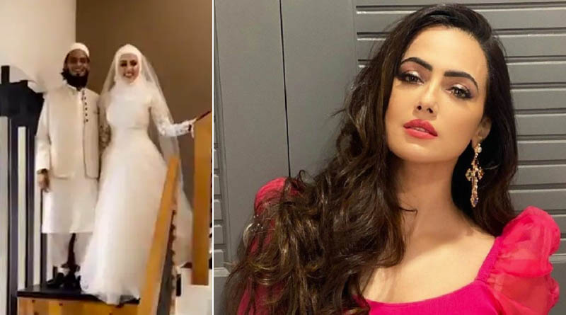 Sana Khan turns a princess in white as she marries Surat-based Mufti Anaas, see viral video | Sangbad Pratidin