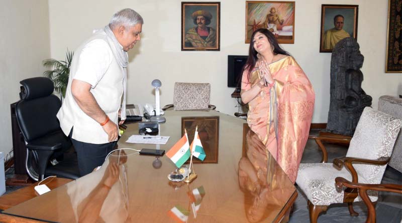 TMC MLA Baishali Dalmiya meets with WB GUV Jagdeep Dhankhar ।Sangbad Pratidin