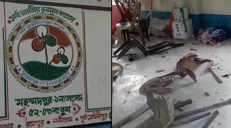 TMC party office allegedly vandalised by BJP | Sangbad Pratidin