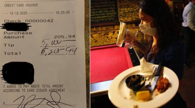 US Customer left tips for waitress much more than original bill at resturant, neetizens praise it a lot| Sangbad Pratidin