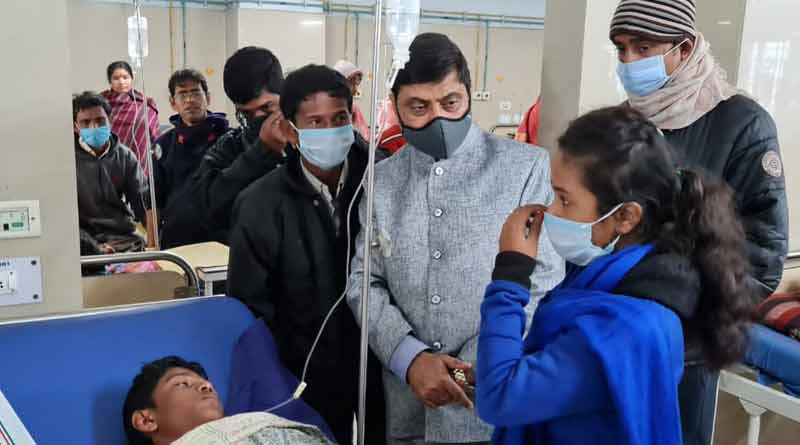 Alipurduar MLA Sourav Chakraborty met the injured