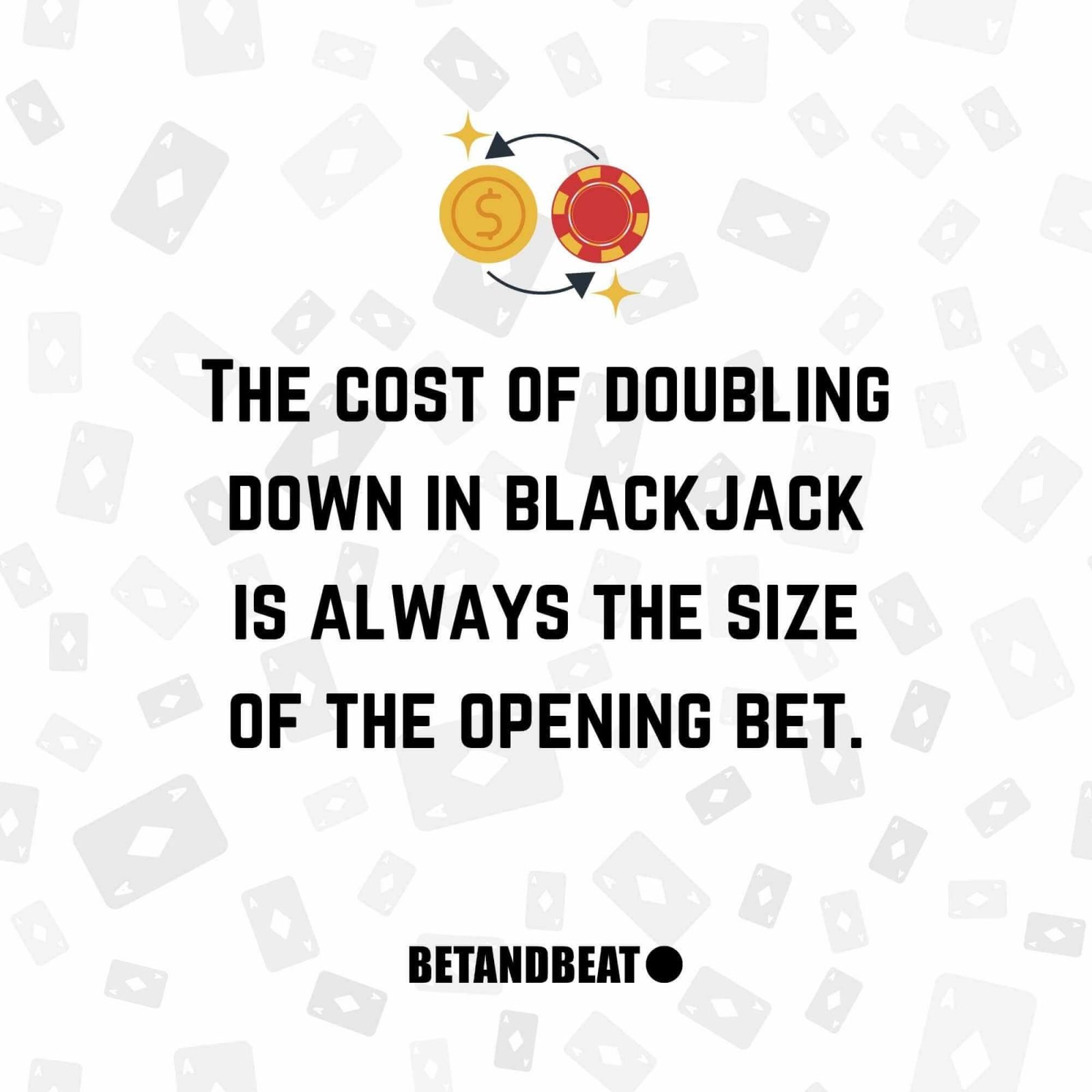 Size of a "Double Down" bet in Blackjack.