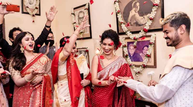 Actress Ritabhari Chakraborty's sister actress Chitraganda Chakraborty got engaged | Sangbad Pratidin