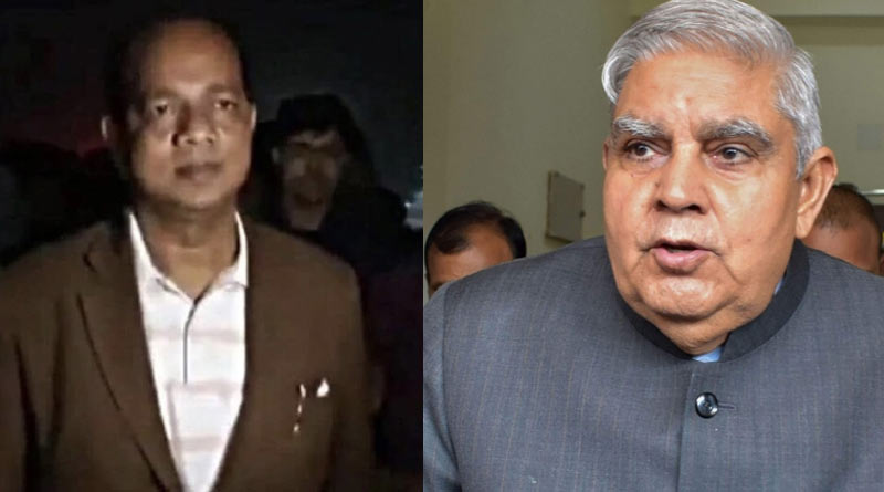 Governor Jagdeep Dhankhar meets injured minister Jakir Hossein at SSKM on Thursday evening|SangbadPratidin