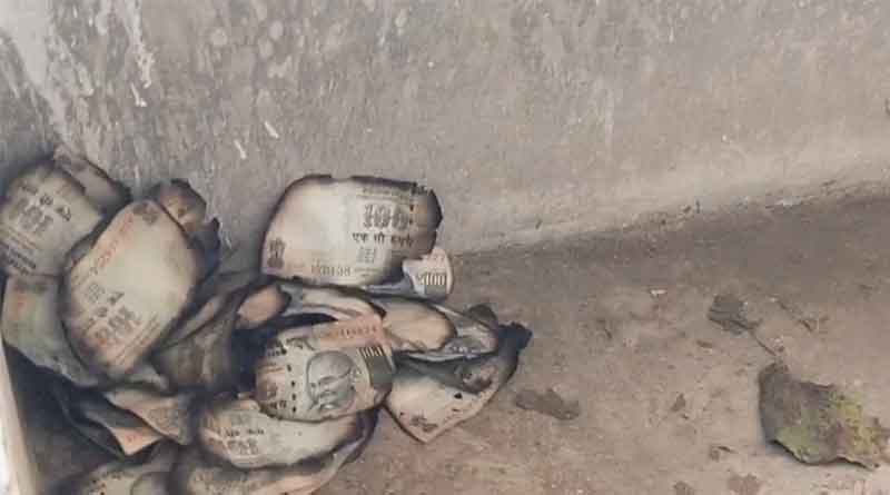 Burnt currency notes found in Kalyanswari | Sangbad Pratidin