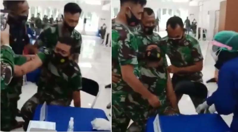 Army Jawan starts crying before taking COVID-19 Vaccine, video goes vairal | Sangbad Pratidin