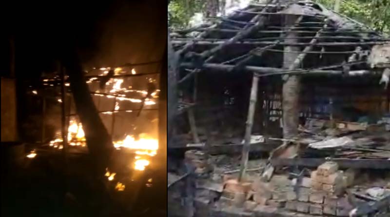 WB assembly polls 2021: ISF supporters house torched allegedly by TMC cadres at Bhangar | Sangbad Pratidin