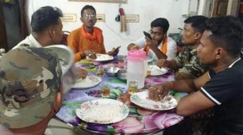 WB Elections 2021: TMC moves EC with pics of central force jawan having launch with BJP candidate | Sangbad Pratidin